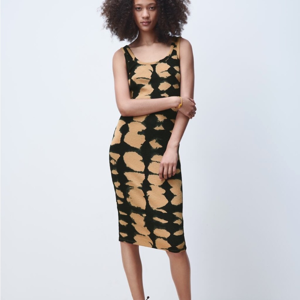 Knee length tank tie dye dress